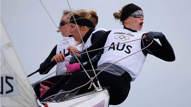 Great potential ... Australian sailor Olivia Price, front, was identified early as an Olympic contender.