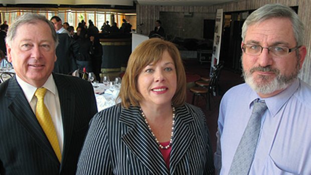Member for Brisbane Arch Bevis with LNP challenger for the seat Teresa Gambaro and Greens candidate Andrew Bartlett.