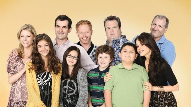 Sarah Hyland, second left, with the cast from Modern Family.