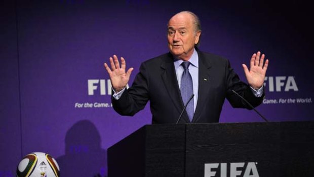 No news is good news: Sepp Blatter addresses the media.