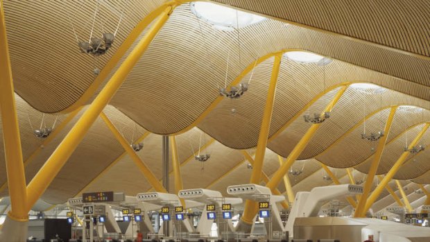 The undulating ceiling of Madrid's acclaimed Barajas airport.