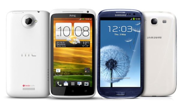 HTC One X alongside the Samsung Galaxy S III.