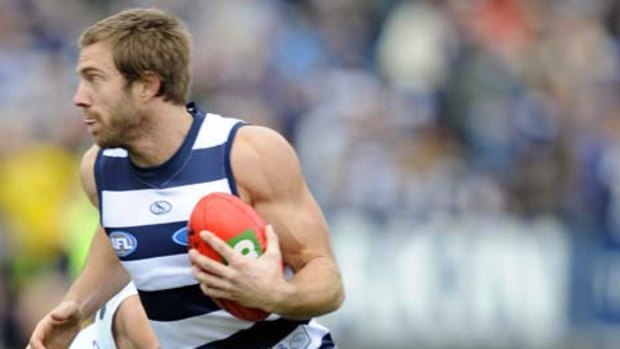 Geelong's Joel Corey will miss tonight's match against the Western Bulldogs with a calf injury.