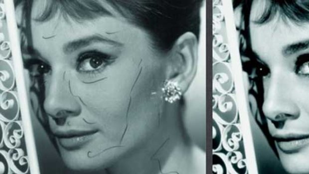 Say it ain't so: Hepburn before and after during her role on Breakfast at Tiffany's.