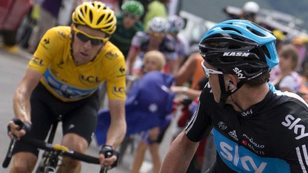 Well supported ... Bradley Wiggins, left was well supported in last year's tour by his Sky teammate Chris Froome, right.