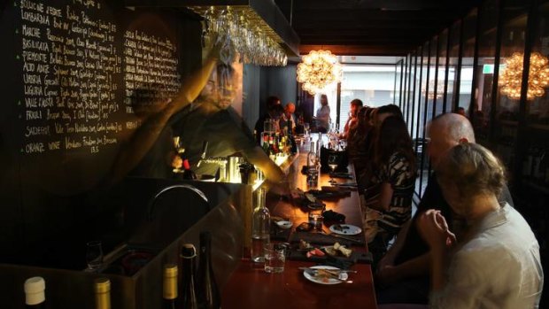 Elbow room ... 121 BC Cantina and Enoteca in Surry Hills.