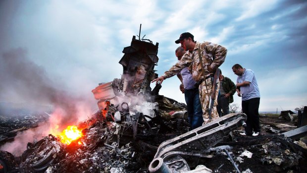 The wreckage of MH17, near the village of Grabovo, Ukraine, in July last year. 
