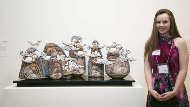High concept: Bowral High School student Sophie Everingham poses with her ceramic work <i>Transcendence</i>.