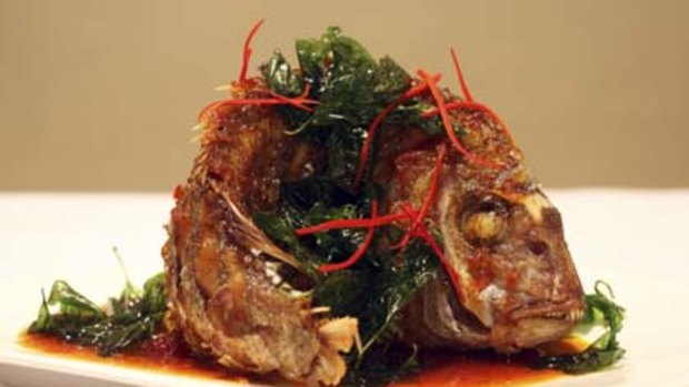 The one dish you must try ... Deep-fried whole snapper with three flavours sauce, $29.50.