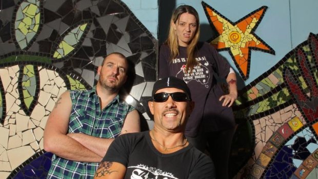 Edgy ... Paul Fenech (centre) says that people are scared of his new show, <i>Housos</i>.