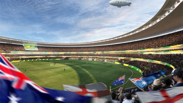 Artist impressions of the new Perth stadium.