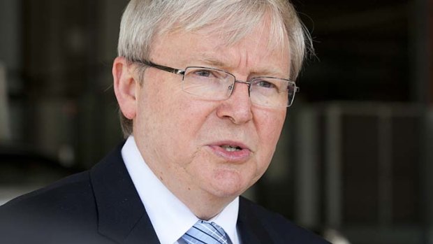 Slipping in the polls: Kevin Rudd.