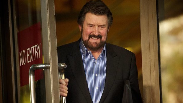 Derryn Hinch leaves court earlier this month.