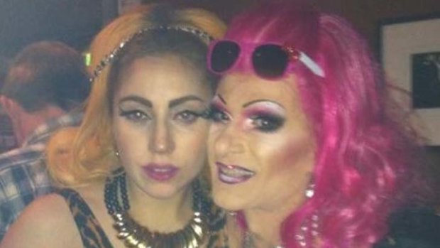 Lady Gaga with a fan at Northcote Social Club. Photo posted on Twitter.