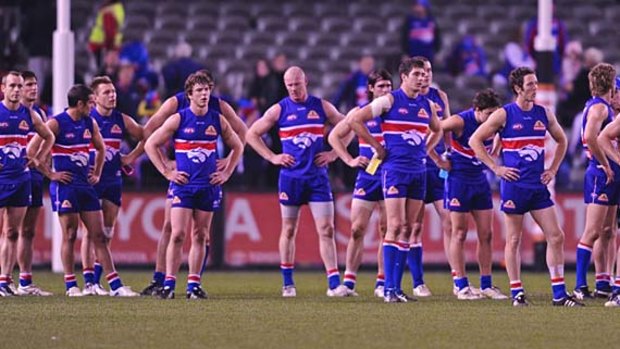 Season over... the Western Bulldogs after their loss.