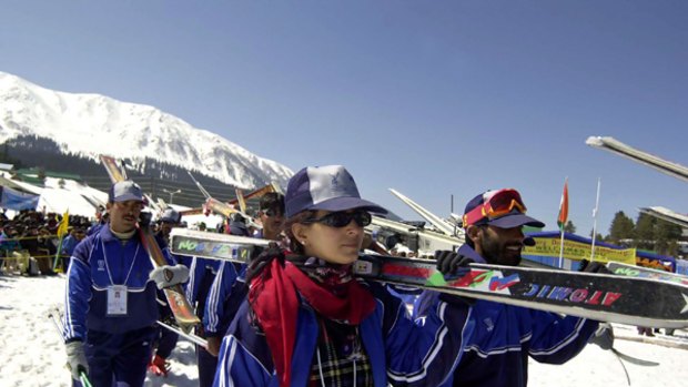Ski sensation ... skiers in Kashmir.