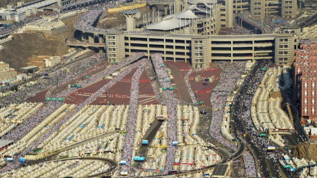 Hundreds of thousands of pilgrims at the Haj in Mecca in 2015.