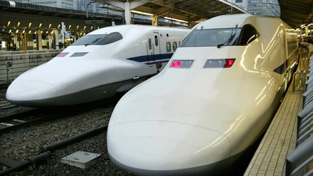 Growing demand: Shinkansen, or "bullet trains", at Tokyo station.