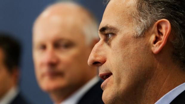 Outgoing Wesfarmers managing director Richard Goyder (left) has left the table "nicely set" for successor Rob Scott.
