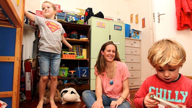 Health kick: Tiny Beans co-founder Sarah-Jane Kurtini with her children Bella, 5, and Patrick, 3.