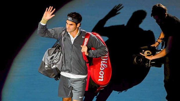 Winning start: Roger Federer.