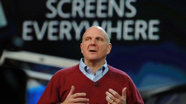 Microsoft CEO Steve Ballmer gives the keynote address at the 2010 International Consumer Electronics Show in Las Vegas.