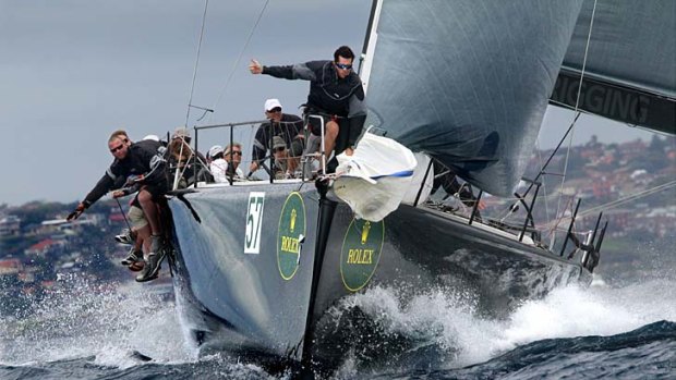 Headed for shore ... Living Doll, skippered by Michael Hiatt, has bowed out of the Sydney to Hobart race.