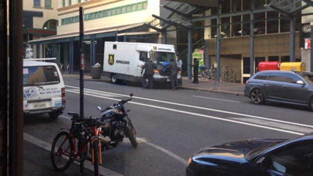 Four men held up a security van outside of Broadway Shopping Centre.