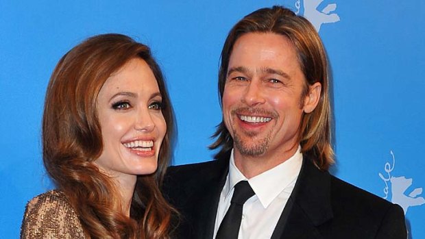 Getting married ... Brad Pitt and Angelina Jolie, pictured in February this year.