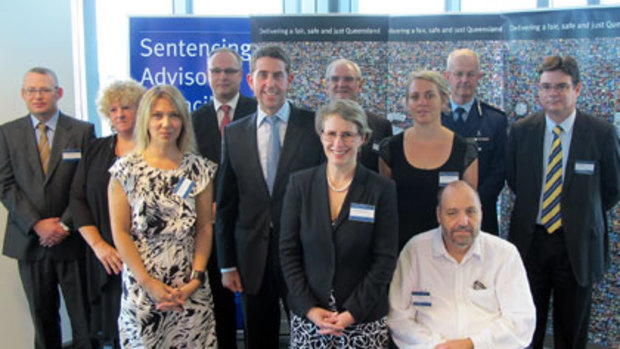 Professor Geraldine Mackenzie (centre, with Attorney-General Cameron Dick to the left) heads the new Sentencing Advisory Council.