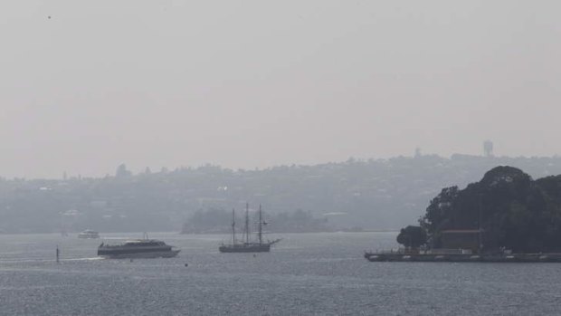 Hazy morning over Sydney Harbour.
