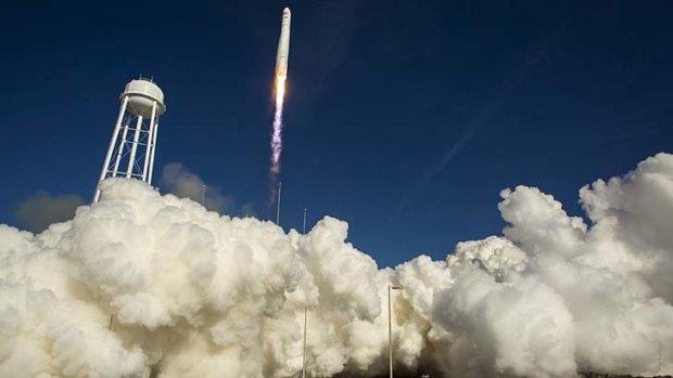 Lift off:  The Orbital Sciences Antares rocket "Cygnus" launches from NASA's Wallops Flight Facility in Wallops Island, Virginia.
