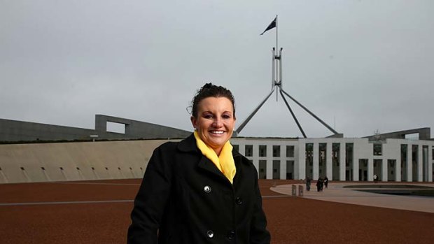 Jacqui Lambie on her first day at Parliament House as a senator.