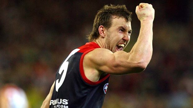 A Demon no more: Brock McLean celebrates victory over St Kilda in the 2006 elimination final.