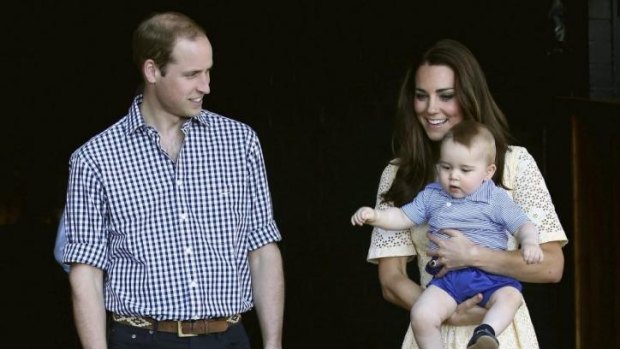 Prince William, Catherine, Duchess of Cambridge, and Prince George.