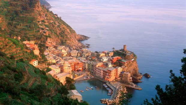 The village of Vernazza at Cinque Terre, Italy.
