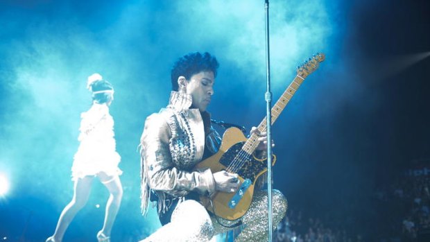 Prince on stage during his current Australian tour.