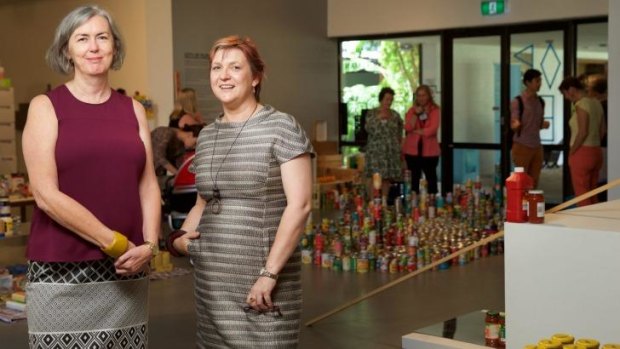 "We don't want hollow promises or shiny white elephants": Penrith Performing and Visual Arts chief executive Hania Radvan, right, with gallery director Dr Lee-Anne Hall.