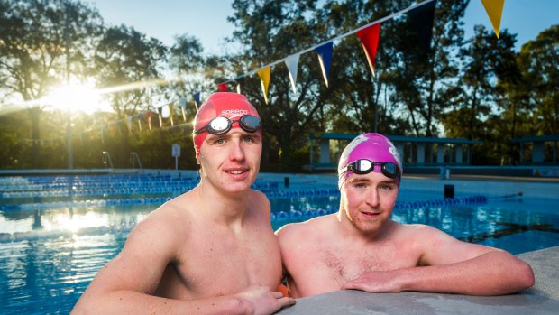 Ben Freeman and Joe Pascall - both teenagers show remarkable resilience in the cold water.