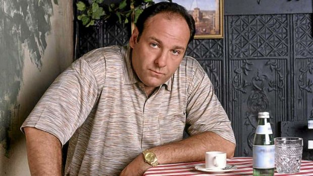 James Gandolfini as mob boss Tony Soprano, in <i>The Sopranos</i>.