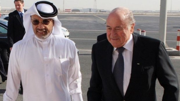 Bin Hammam with FIFA president Sepp Blatter.