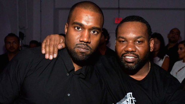 Race card ... Kanye West (left) is unhappy at lack of Grammy nominations for his album <i>Yeezus</i>.