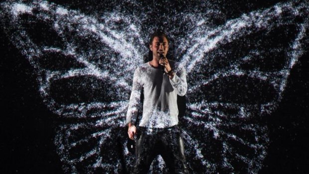 Zelmerloew performs after winning the Eurovision Song Contest.