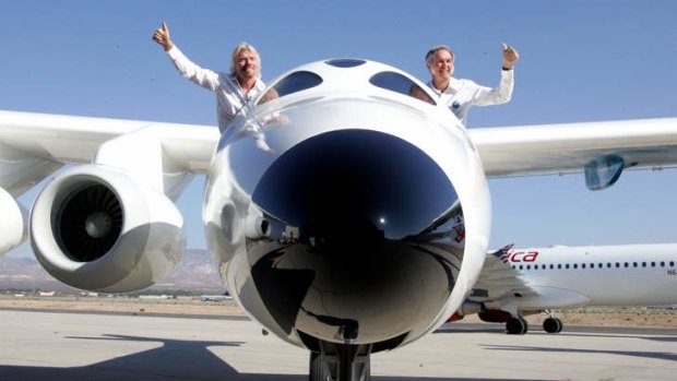 Virgin Galactic founder Sir Richard Branson, left, is part of a new plan to lauch a reality show called <i>Space Race</i>.