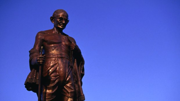 Peaceful warrior ... a statue of Gandhi in Mumbai.