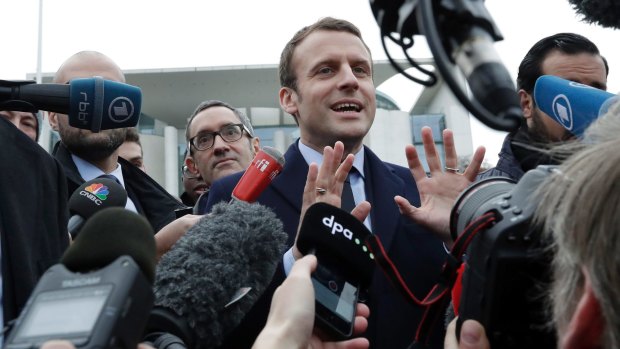 French presidential frontrunner Emmanuel Macron.