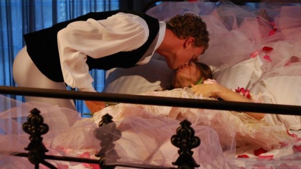 Adam Bull goes in for the kiss at a sneak peek of The Sleeping Beauty in Perth.