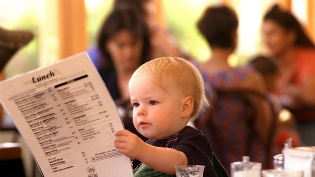 Baby in restaurant