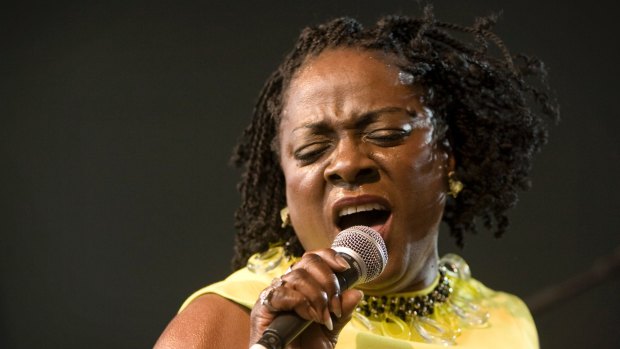 Sharon Jones performing  with the Dap-Kings in 2010.
