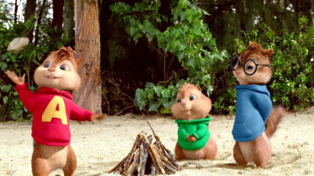 Cast aways ... Alvin, Theodore and Simon find a different kind of rock and roll on the island.